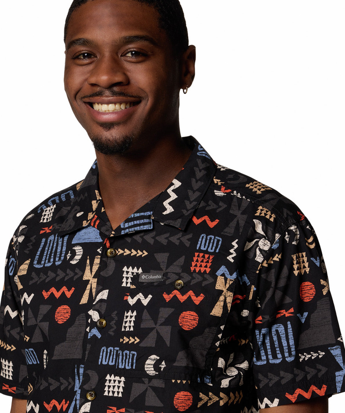 Camisa Manga Corta Hombre Pine Canyon Negro Columbia