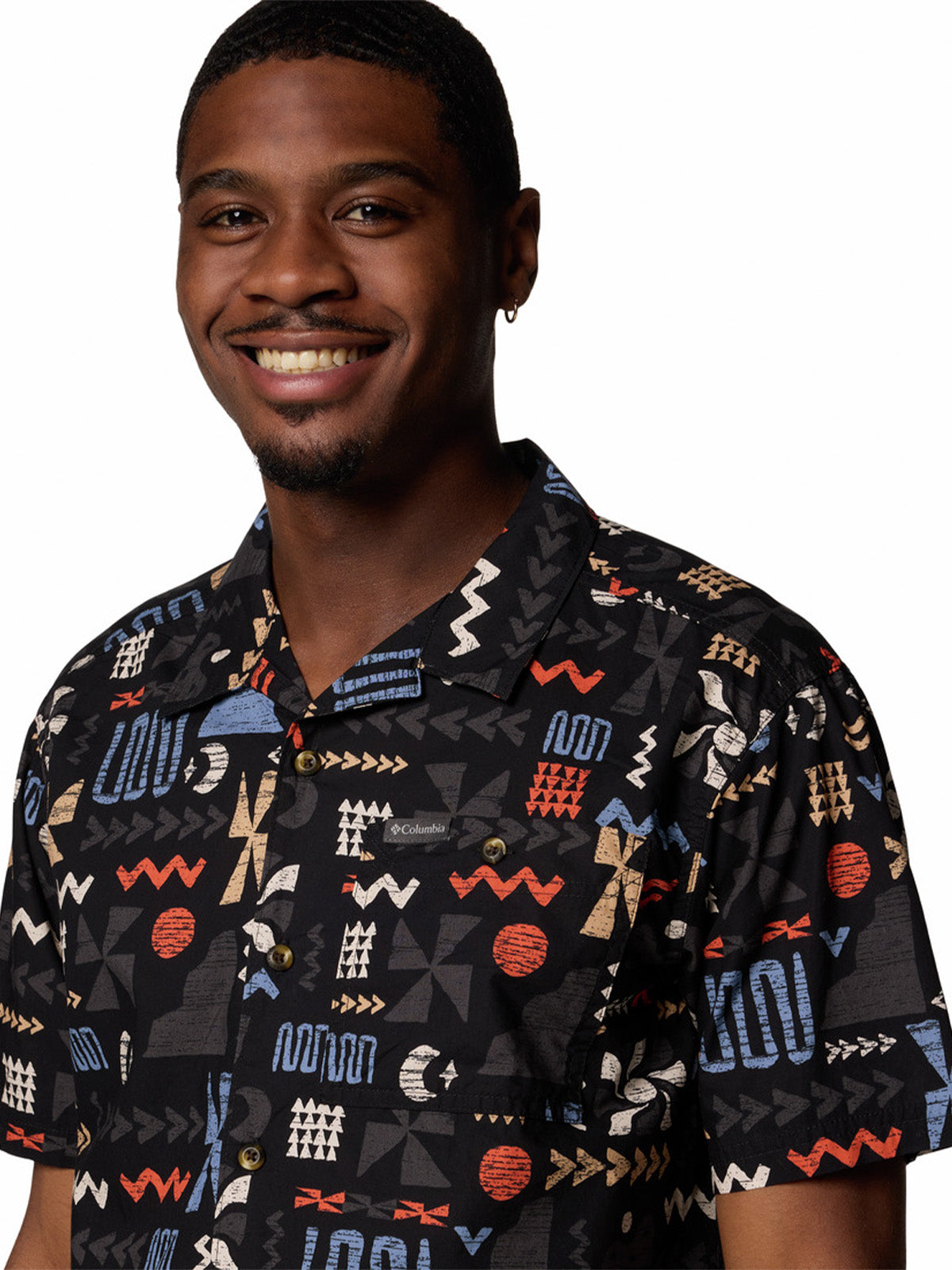 Camisa Manga Corta Hombre Pine Canyon Negro Columbia