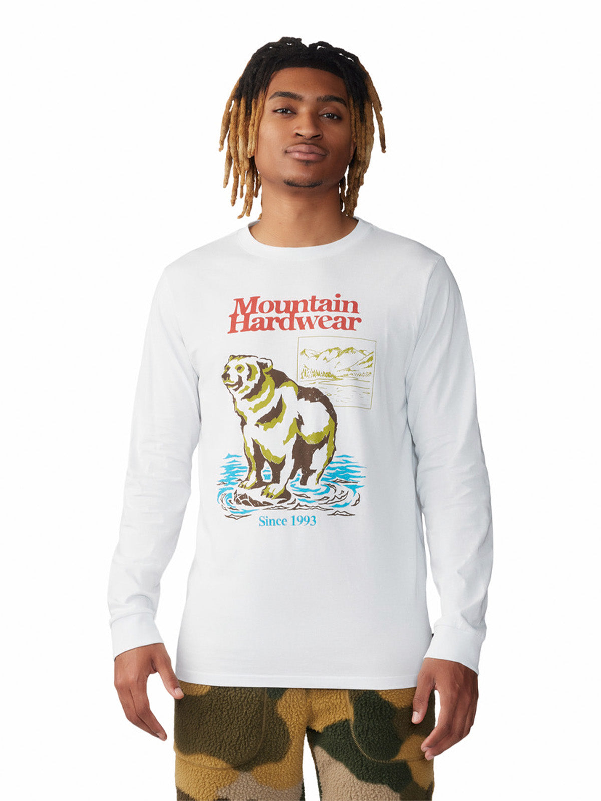Polera Manga Larga Hombre River Bear¿ Gris Mountain Hardwear