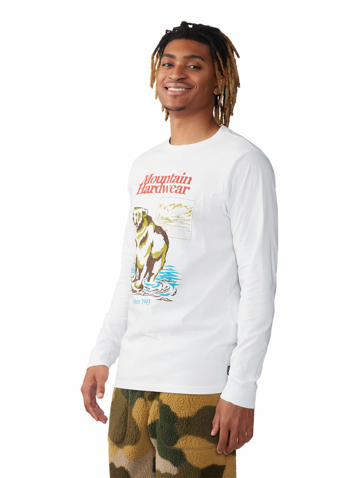 Polera Manga Larga Hombre River Bear¿ Gris Mountain Hardwear