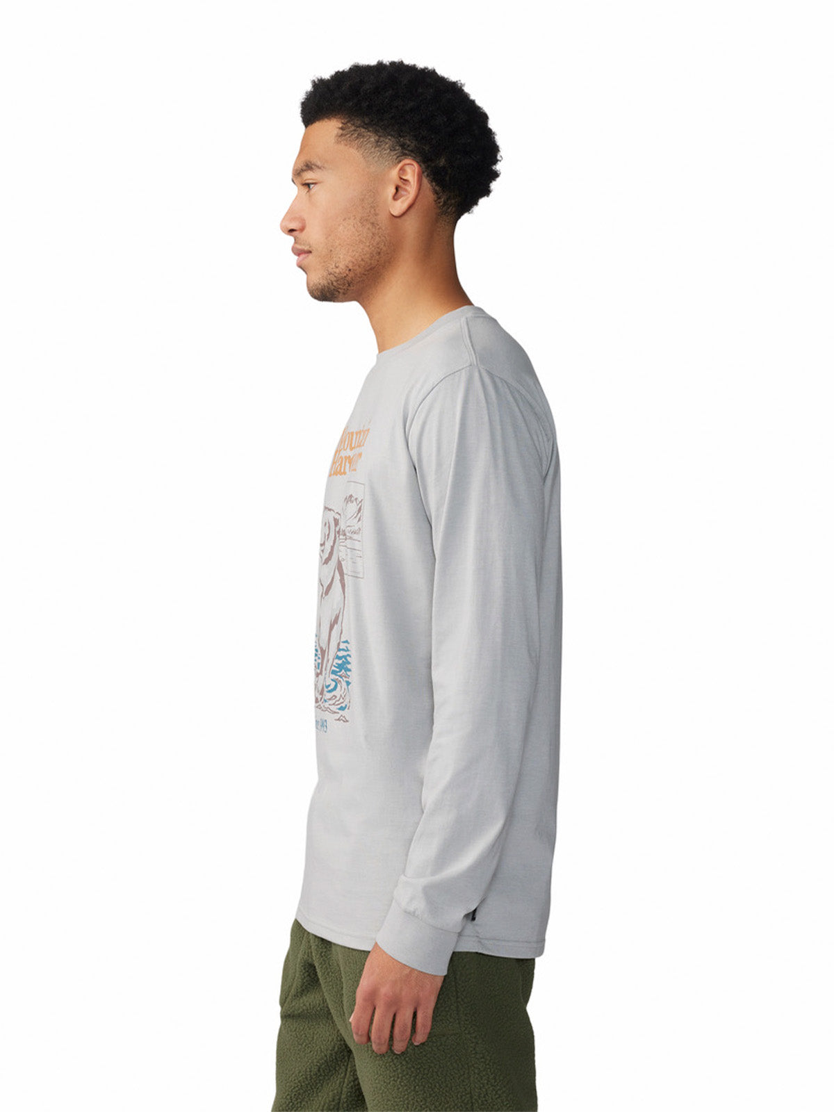Polera Manga Larga Hombre River Bear¿ Gris Mountain Hardwear