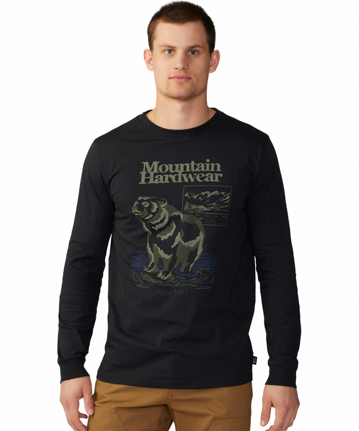 Polera Manga Larga Hombre River Bear¿ Negro Mountain Hardwear