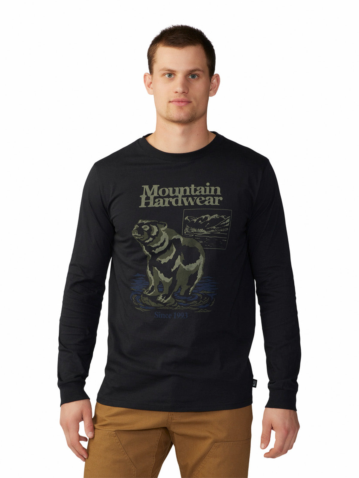 Polera Manga Larga Hombre River Bear¿ Negro Mountain Hardwear
