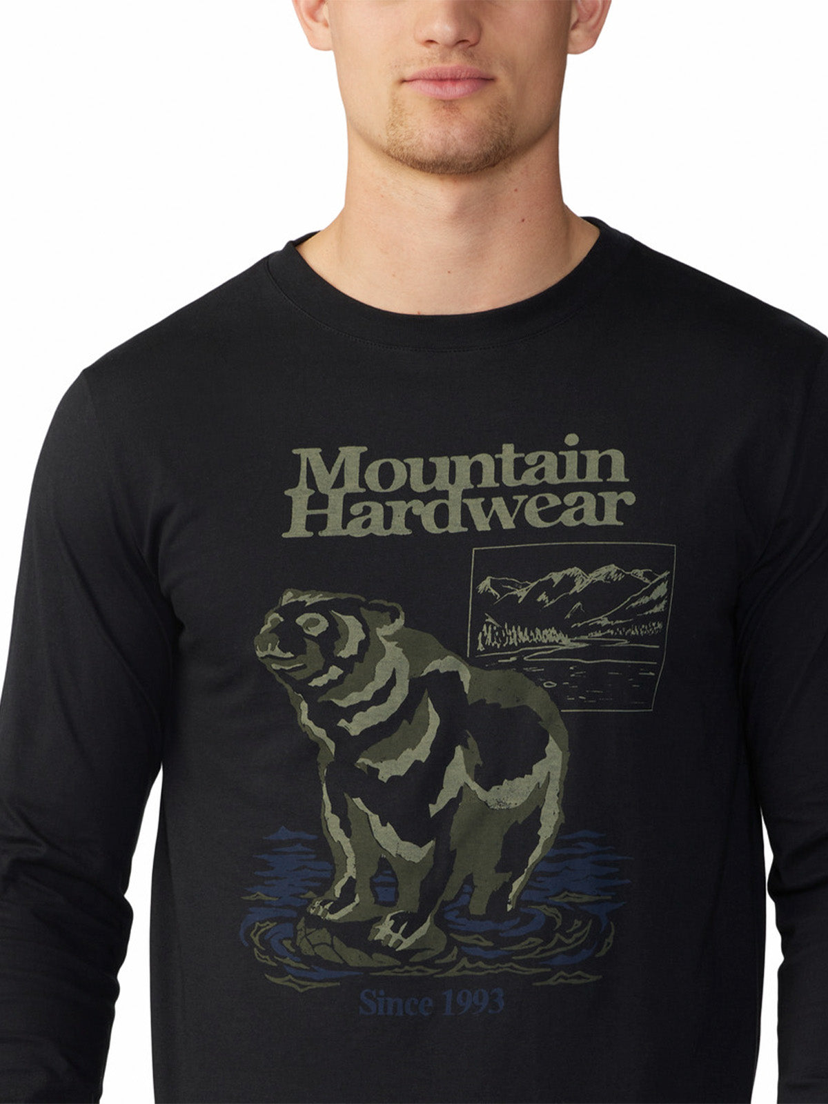 Polera Manga Larga Hombre River Bear¿ Negro Mountain Hardwear