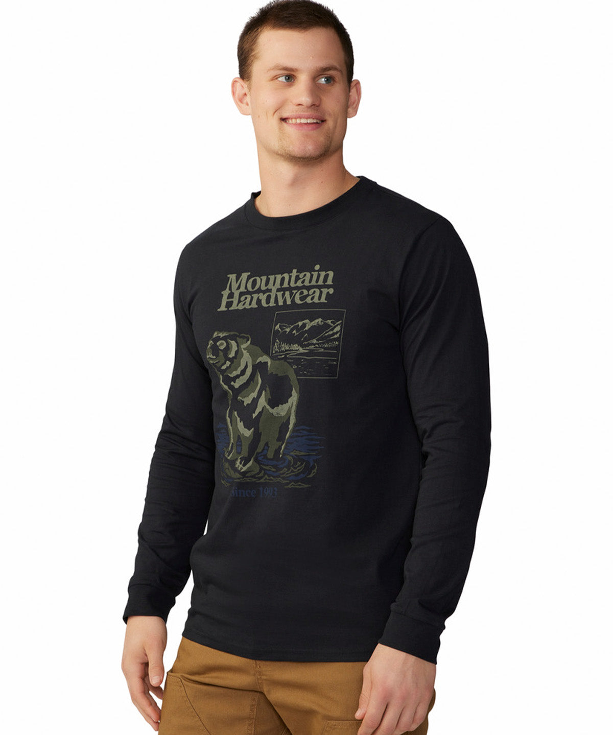 Polera Manga Larga Hombre River Bear¿ Negro Mountain Hardwear