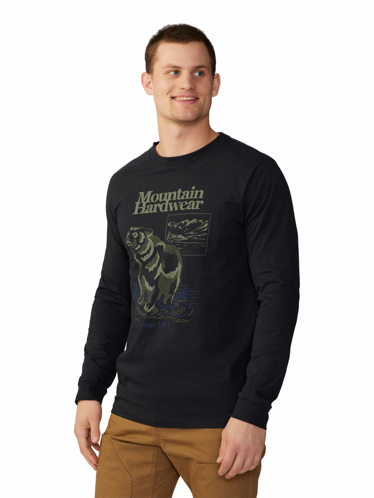 Polera Manga Larga Hombre River Bear¿ Negro Mountain Hardwear