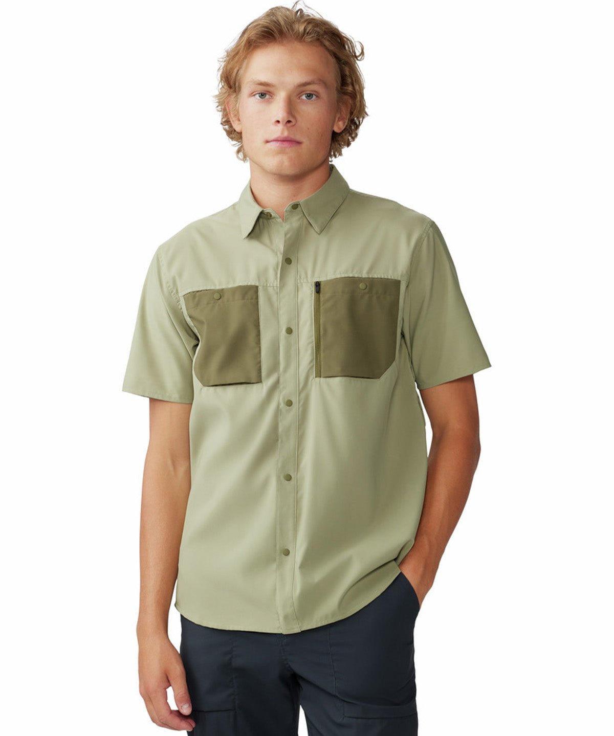 Camisa Manga Corta Hombre Trail Sender Verde Mountain Hardwear