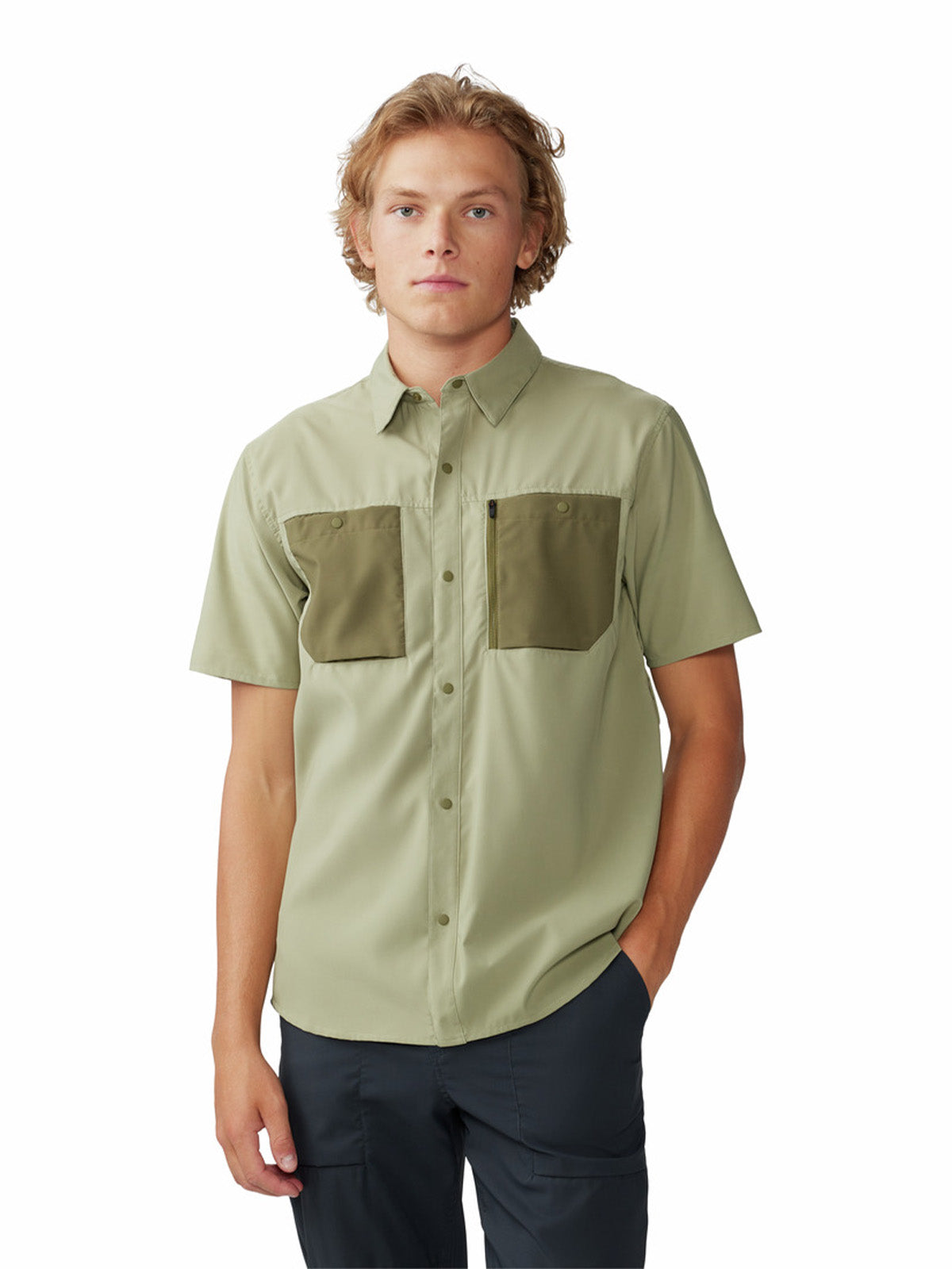Camisa Manga Corta Hombre Trail Sender Verde Mountain Hardwear