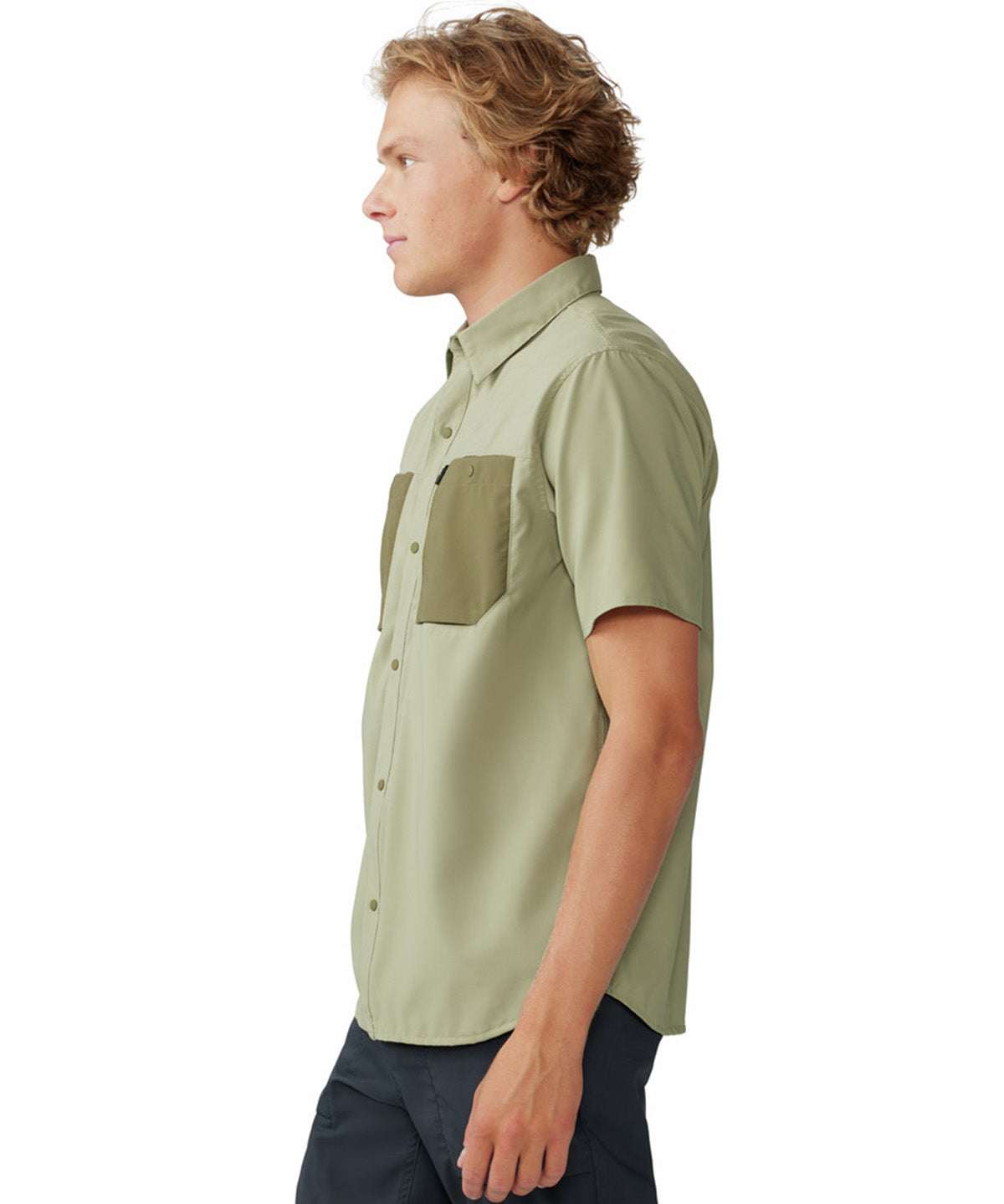 Camisa Manga Corta Hombre Trail Sender Verde Mountain Hardwear