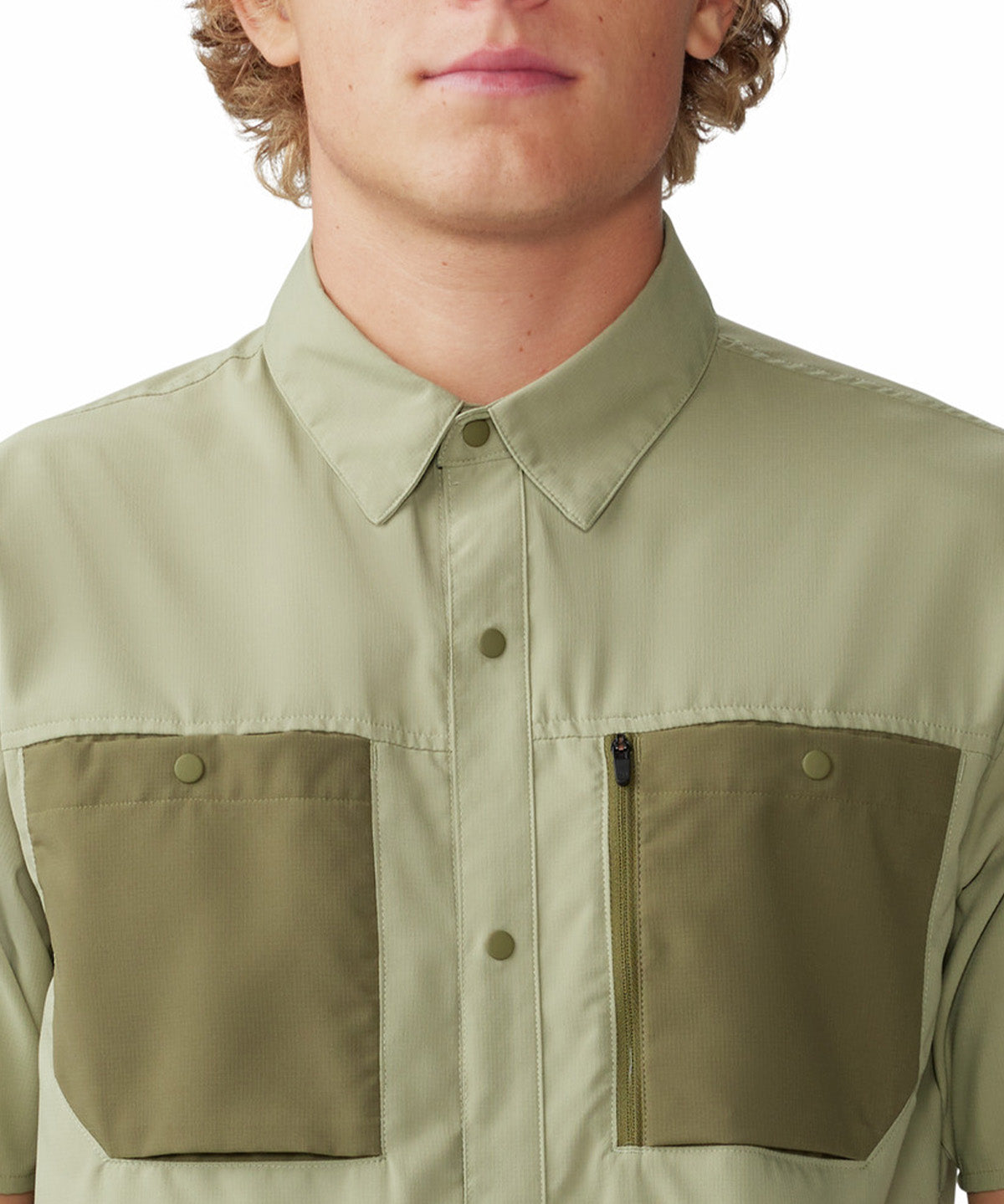 Camisa Manga Corta Hombre Trail Sender Verde Mountain Hardwear