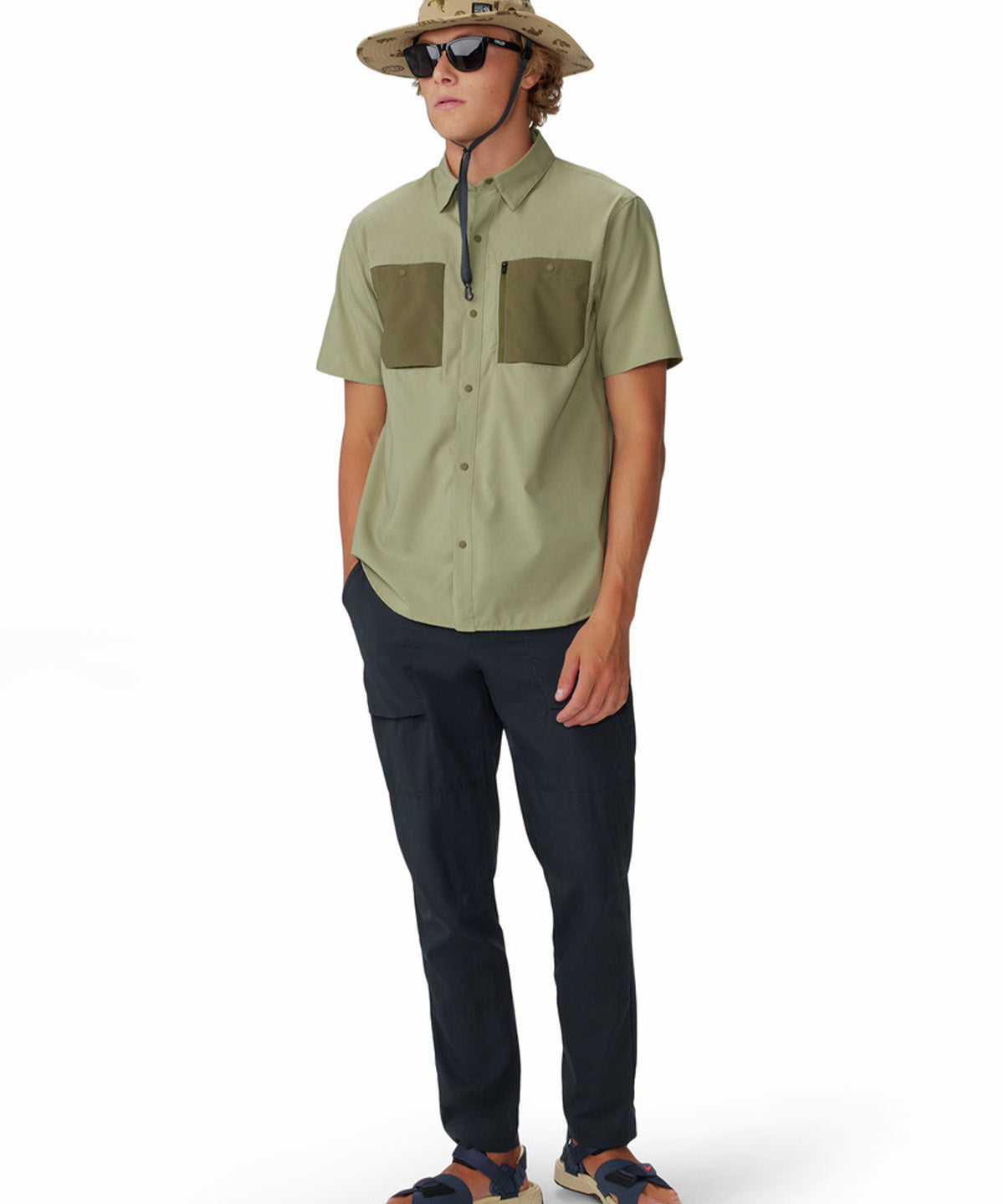 Camisa Manga Corta Hombre Trail Sender Verde Mountain Hardwear