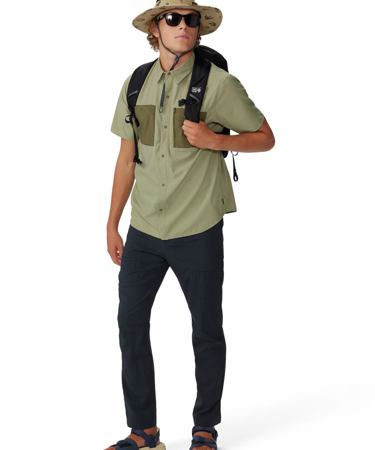 Camisa Manga Corta Hombre Trail Sender Verde Mountain Hardwear