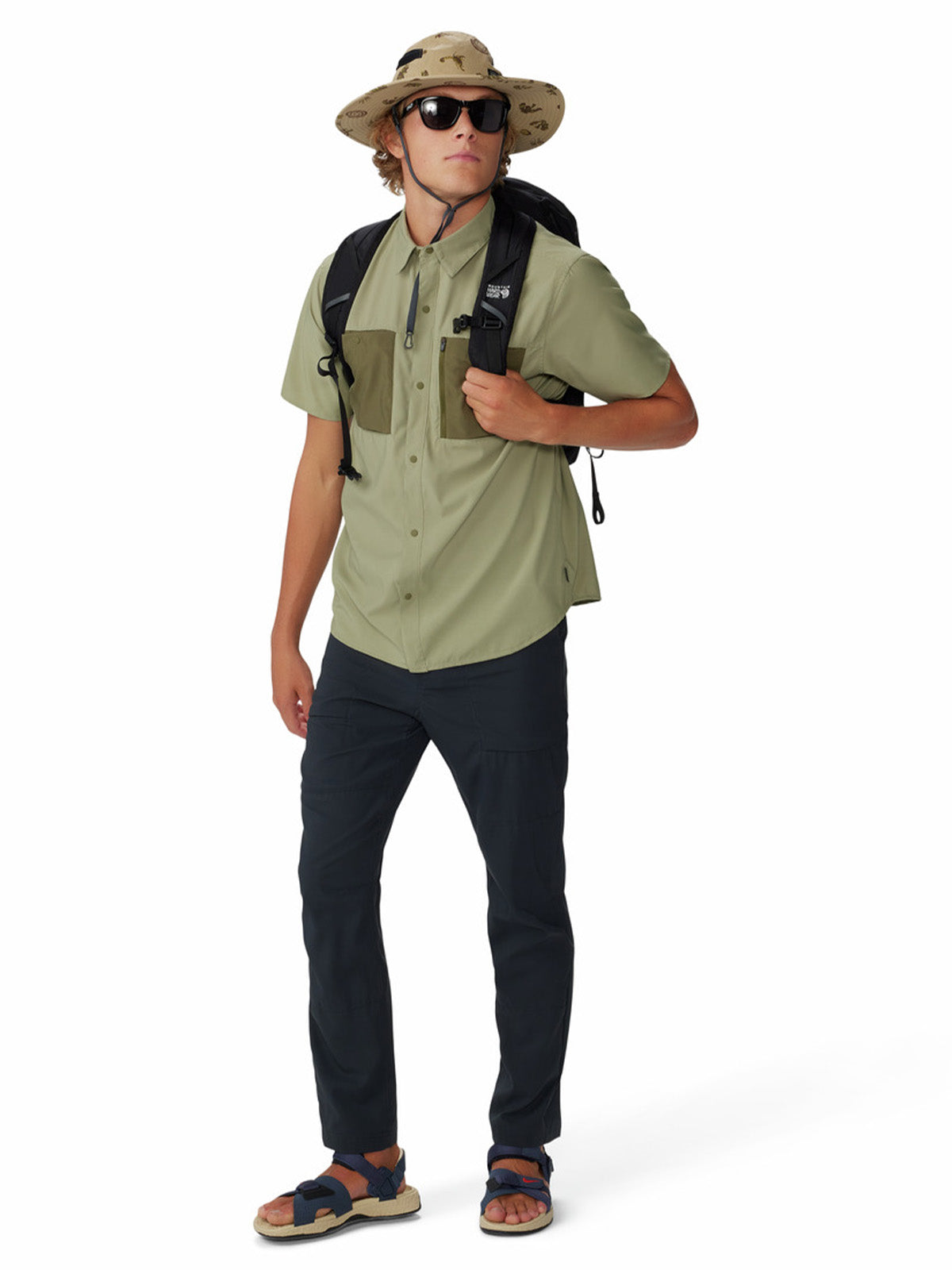 Camisa Manga Corta Hombre Trail Sender Verde Mountain Hardwear