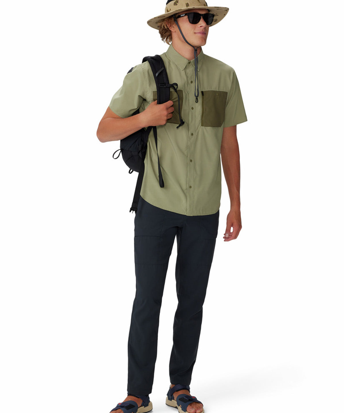 Camisa Manga Corta Hombre Trail Sender Verde Mountain Hardwear