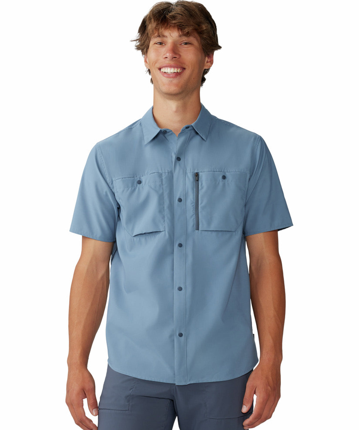 Camisa Manga Corta Hombre Trail Sender Azul Mountain Hardwear
