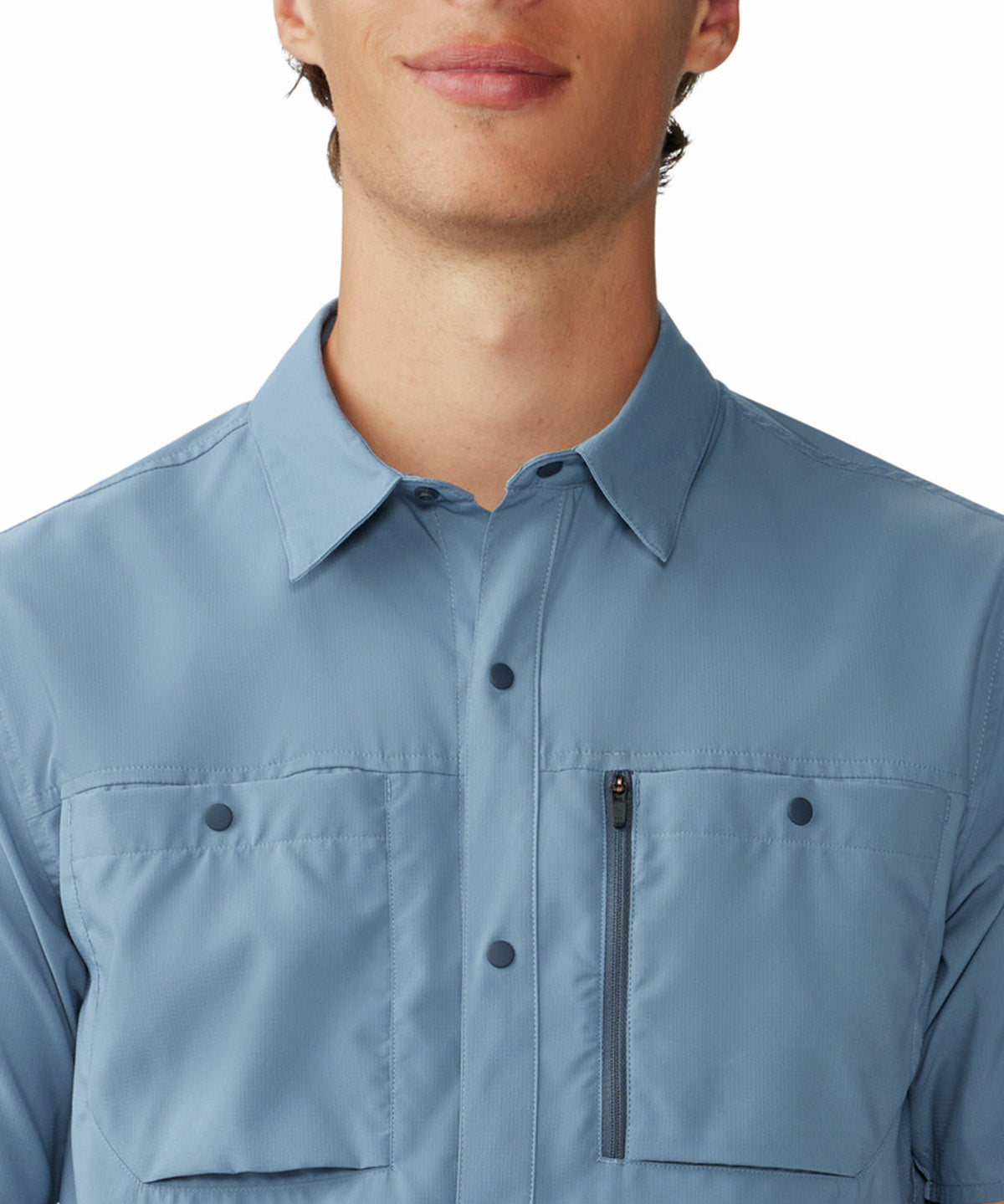 Camisa Manga Corta Hombre Trail Sender Azul Mountain Hardwear