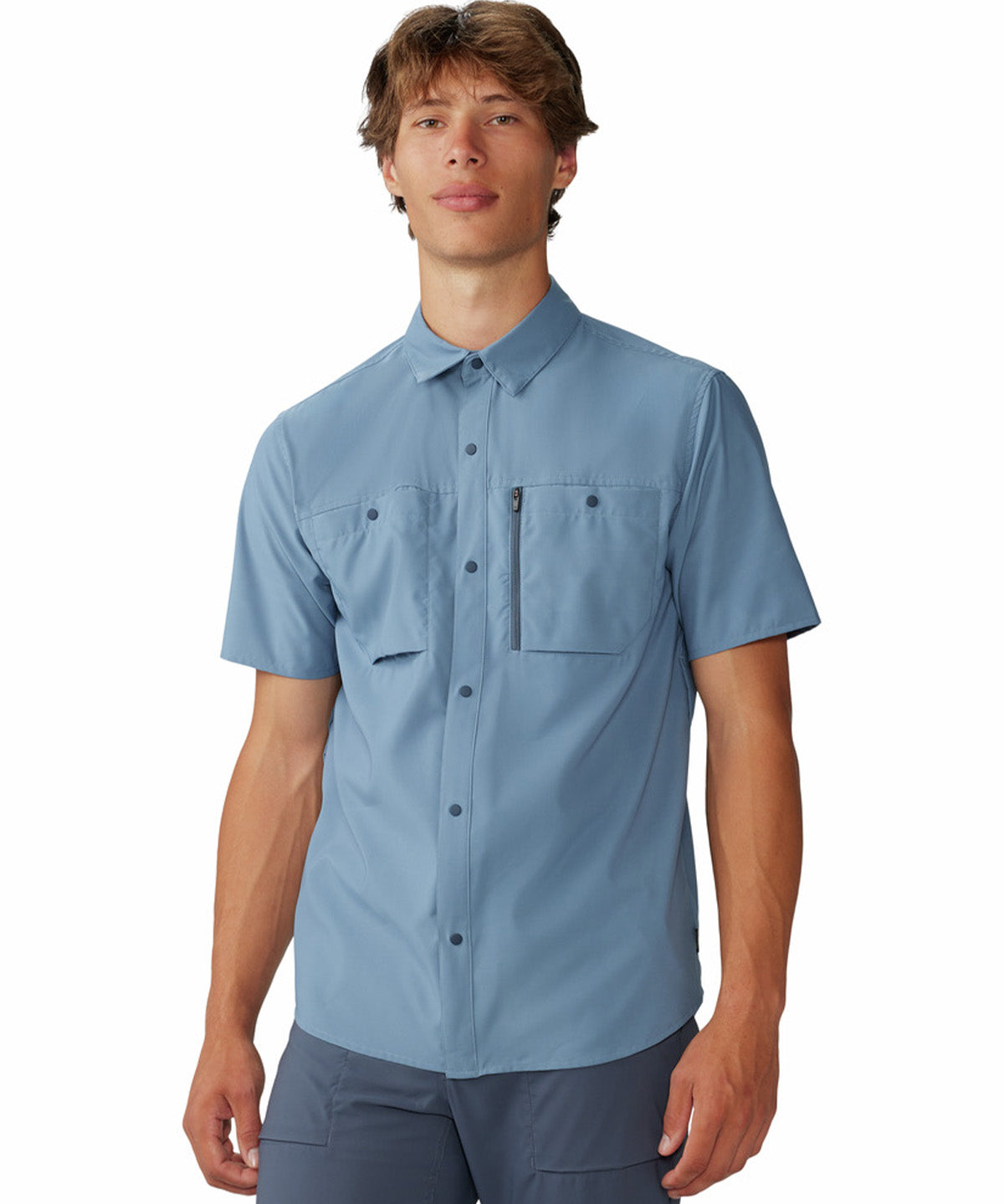 Camisa Manga Corta Hombre Trail Sender Azul Mountain Hardwear