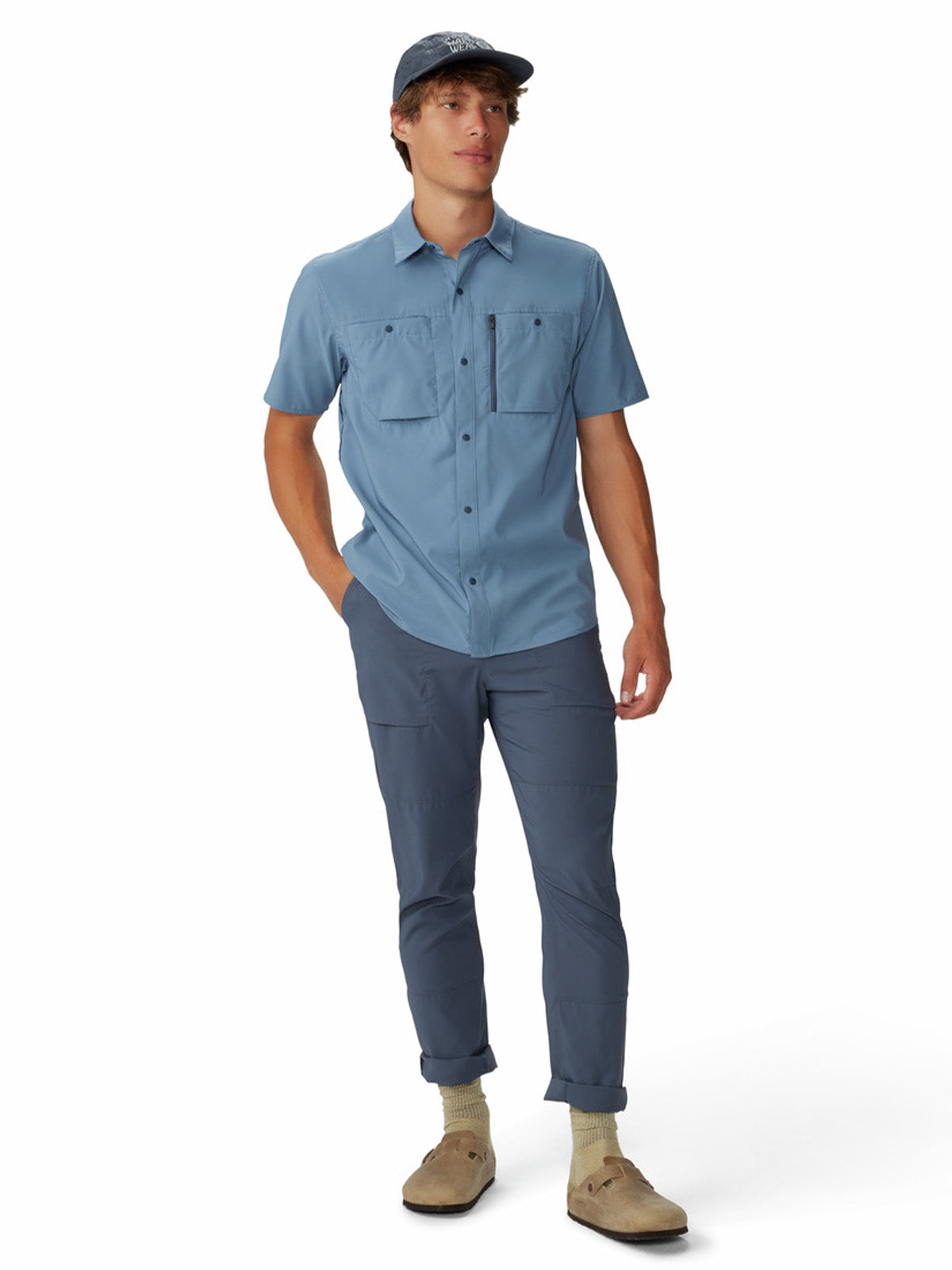 Camisa Manga Corta Hombre Trail Sender Azul Mountain Hardwear