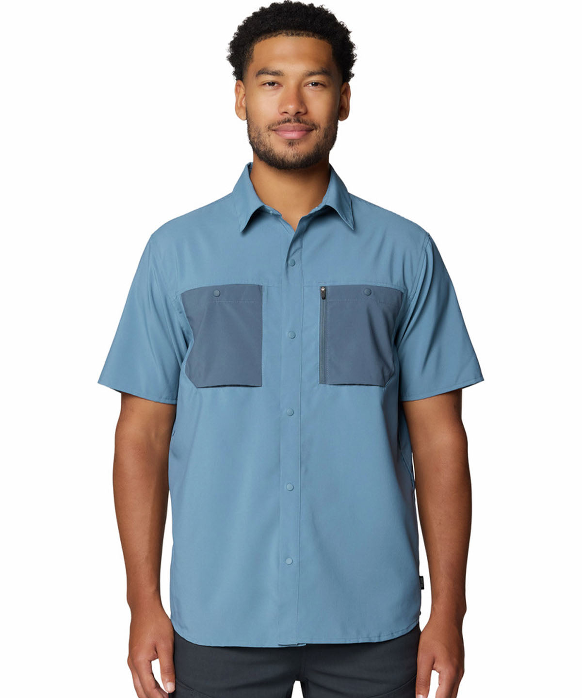 Camisa Manga Corta Hombre Trail Sender Azul Mountain Hardwear