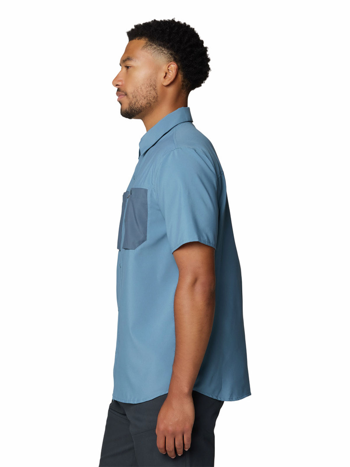 Camisa Manga Corta Hombre Trail Sender Azul Mountain Hardwear