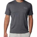 Polera Manga Corta Hombre Tech Trail Crew Neck Gris Columbia