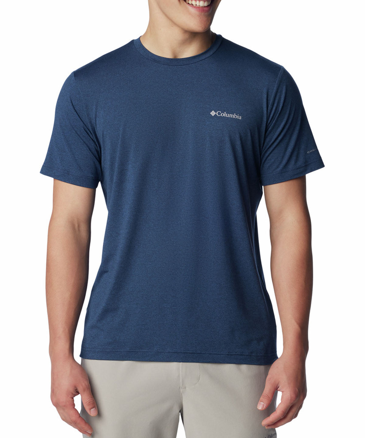 Polera Manga Corta Hombre Tech Trail Crew Neck Azul Columbia