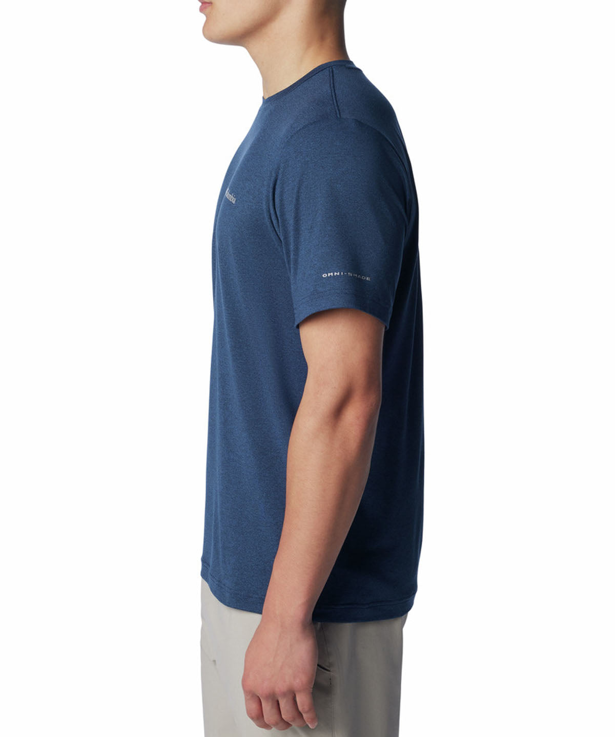 Polera Manga Corta Hombre Tech Trail Crew Neck Azul Columbia