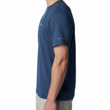 Polera Manga Corta Hombre Tech Trail Crew Neck Azul Columbia