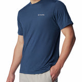 Polera Manga Corta Hombre Tech Trail Crew Neck Azul Columbia