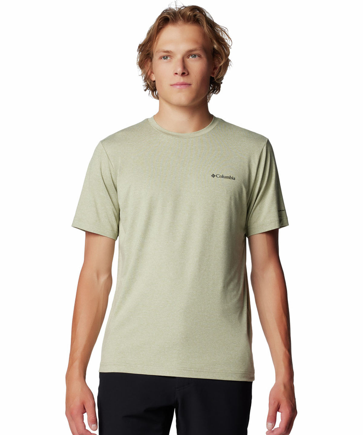 Polera Manga Corta Hombre Tech Trail Crew Neck Verde Columbia