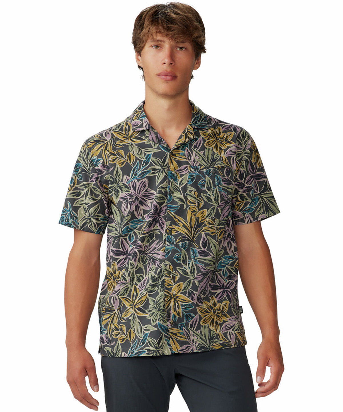 Camisa Manga Corta Hombre Trail Sender Gris Mountain Hardwear