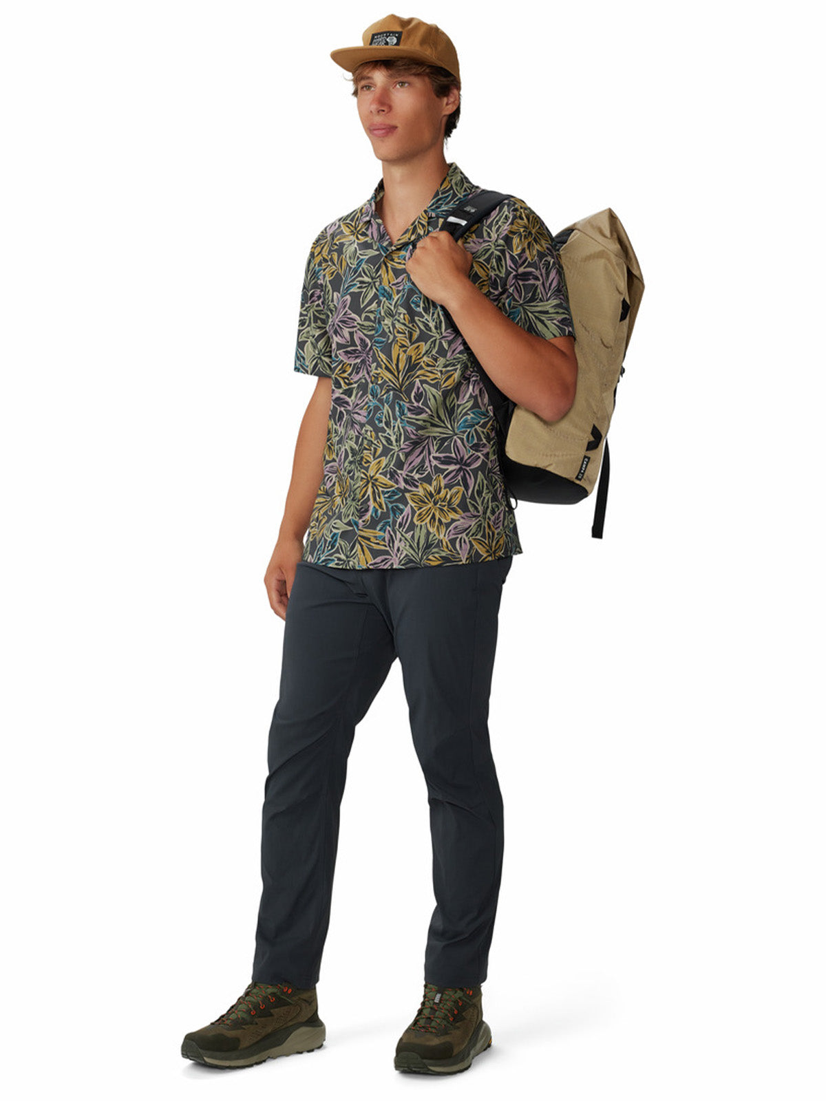 Camisa Manga Corta Hombre Trail Sender Gris Mountain Hardwear