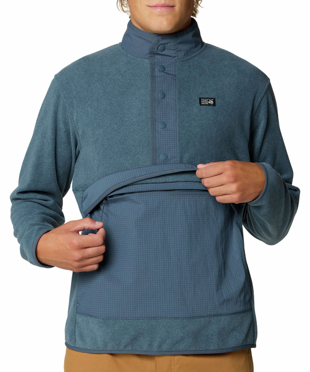 Polar Hombre Microchill Snap Pullover Azul Mountain Hardwear