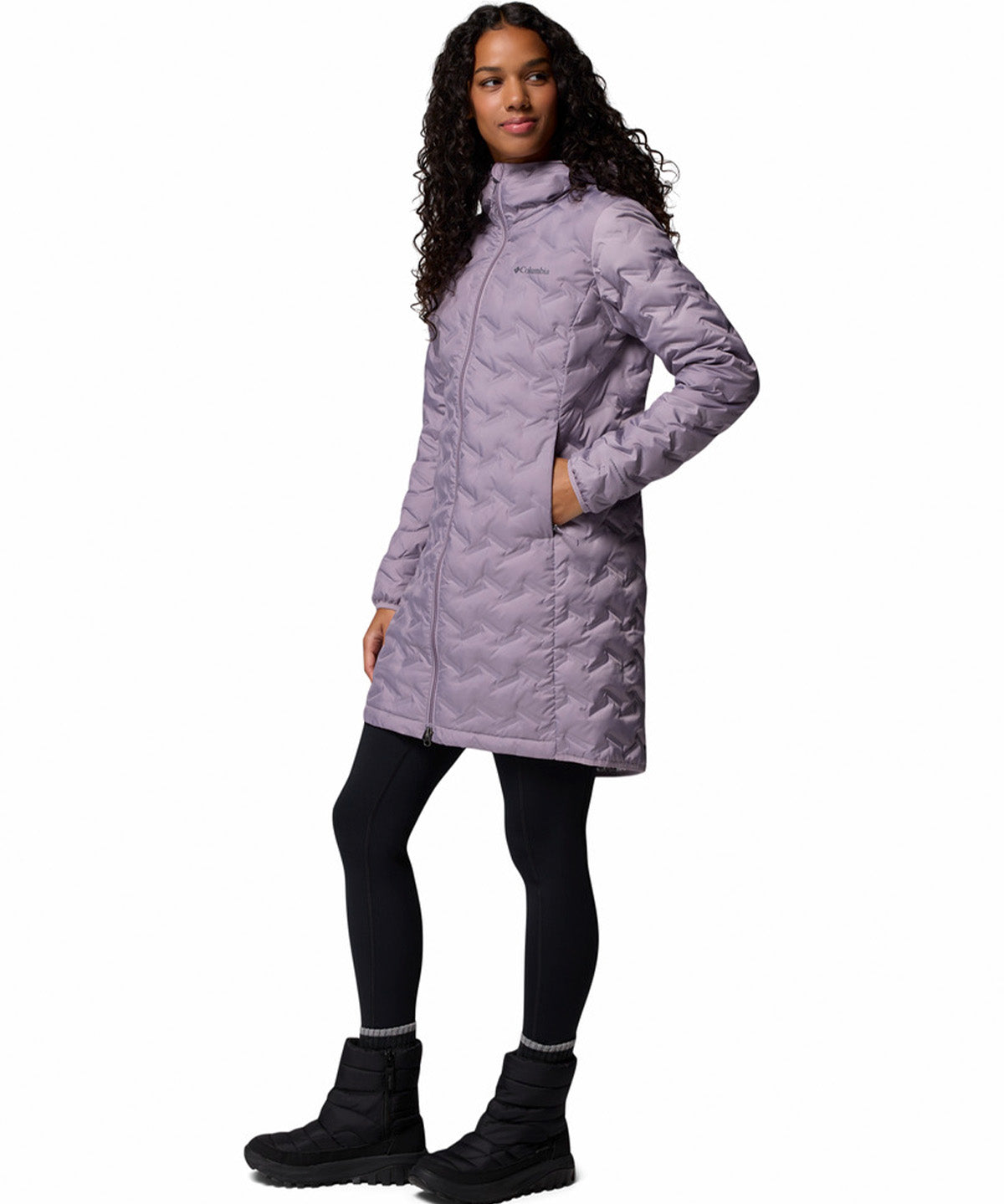 Parka Mujer Delta Ridge II Long Hooded Down Morado Columbia
