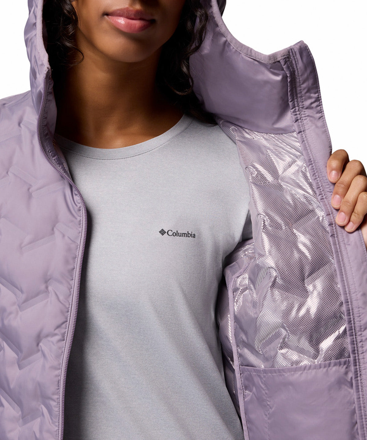 Parka Mujer Delta Ridge II Long Hooded Down Morado Columbia