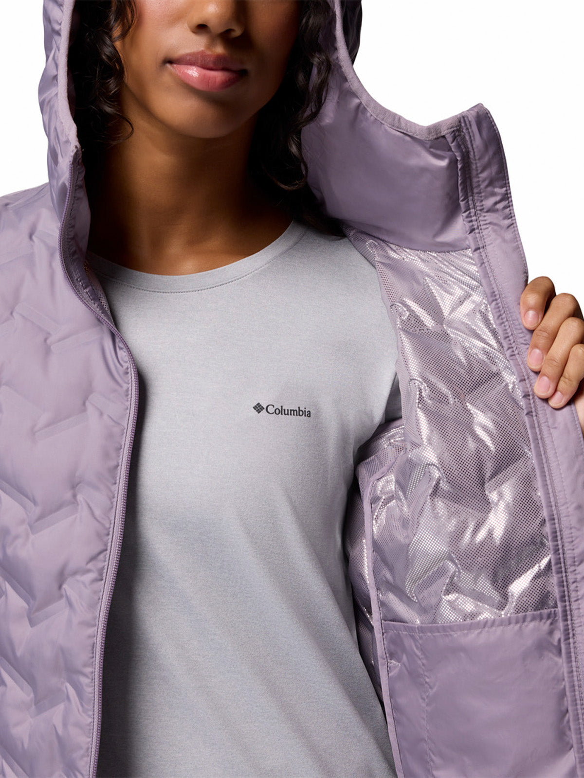 Parka Mujer Delta Ridge II Long Hooded Down Morado Columbia