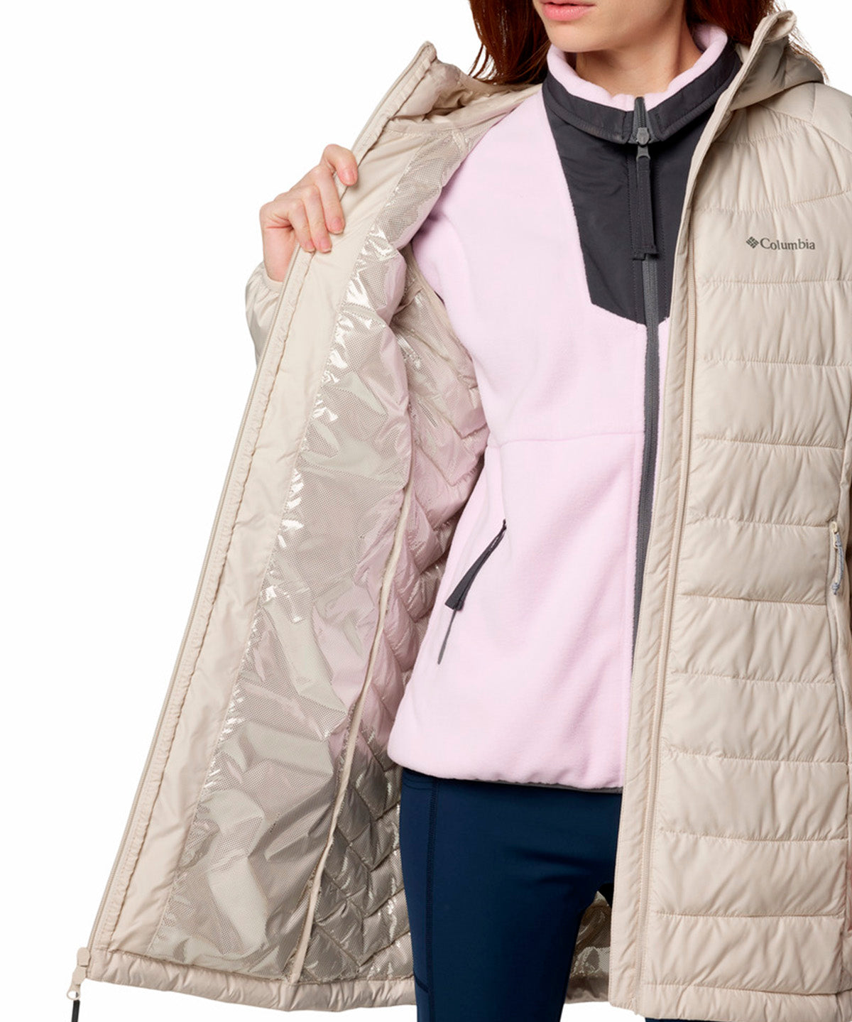 Parka Mujer Powder Lite II Mid Gris Columbia