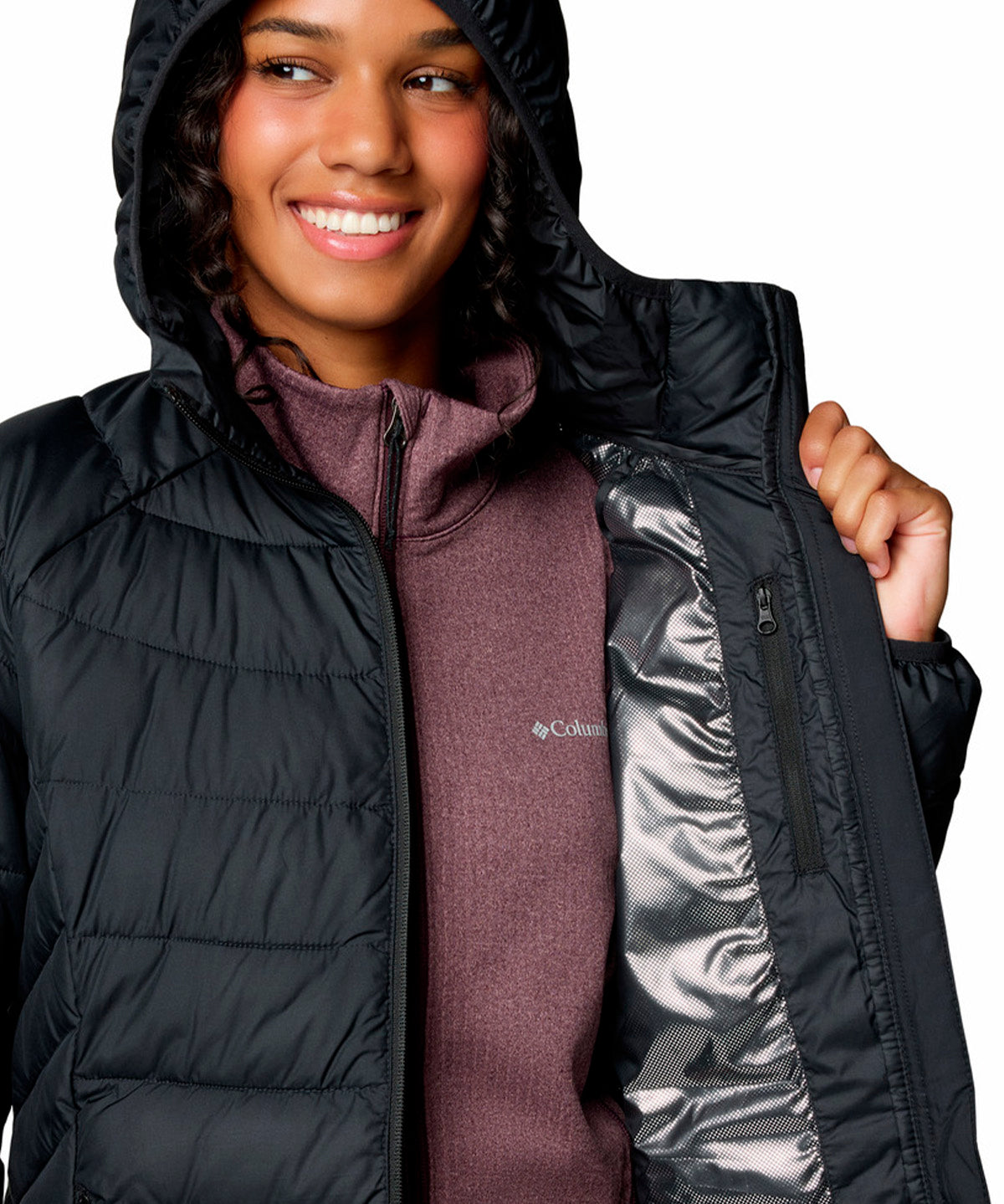 Parka Mujer Powder Lite II Mid Negro Columbia