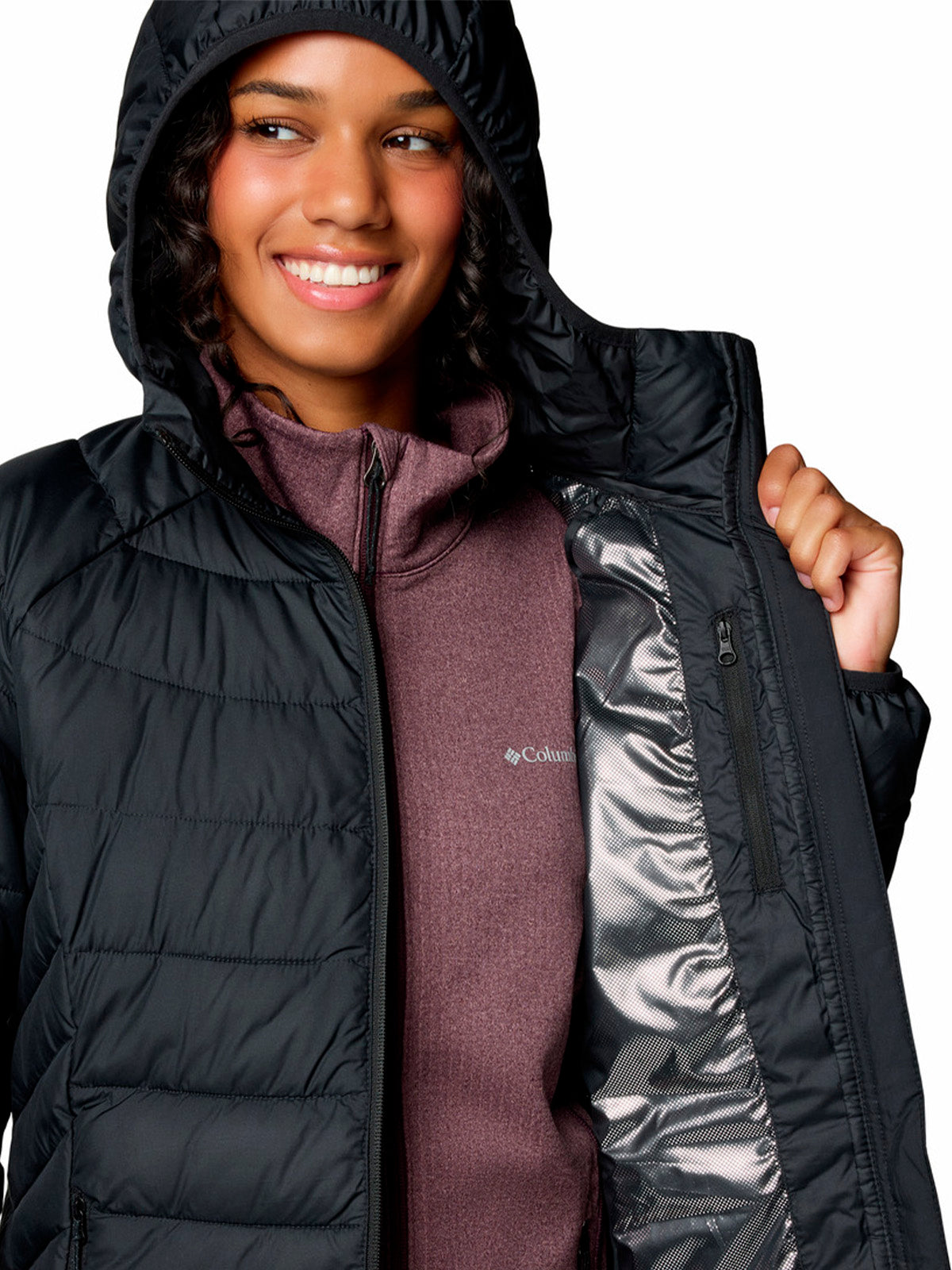 Parka Mujer Powder Lite II Mid Negro Columbia