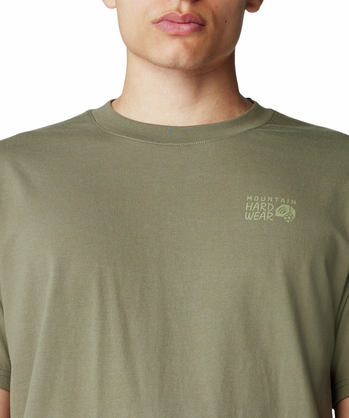 Polera Manga Corta Hombre Back Logo Verde Mountain Hardwear
