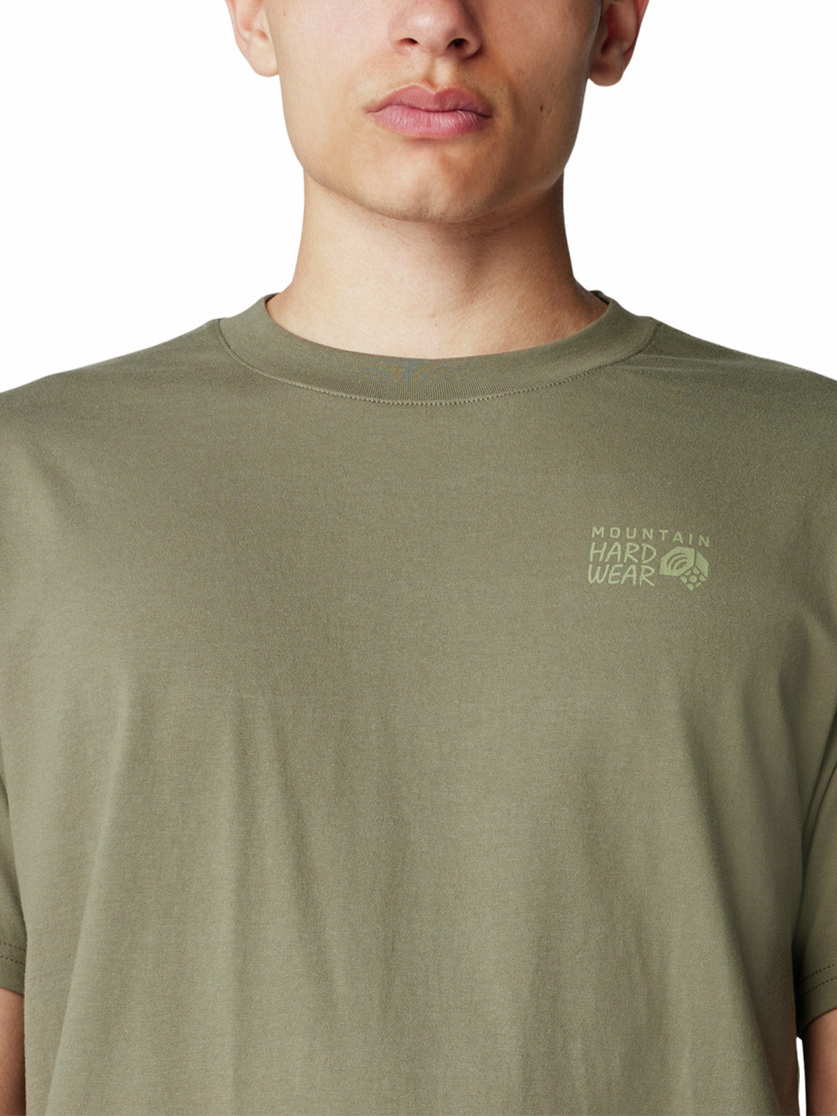 Polera Manga Corta Hombre Back Logo Verde Mountain Hardwear