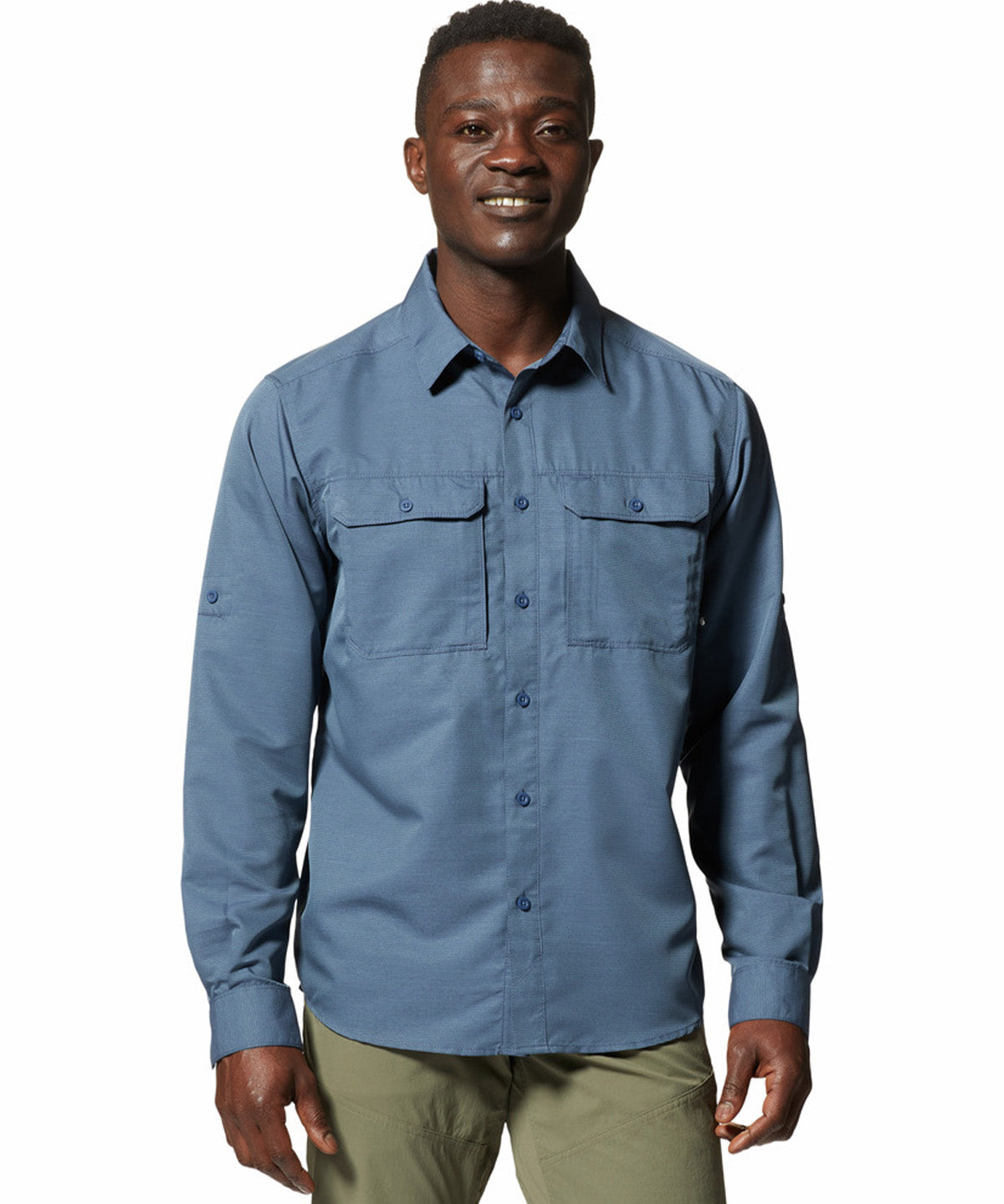 Polera Manga Larga Hombre Canyon Gris Mountain Hardwear