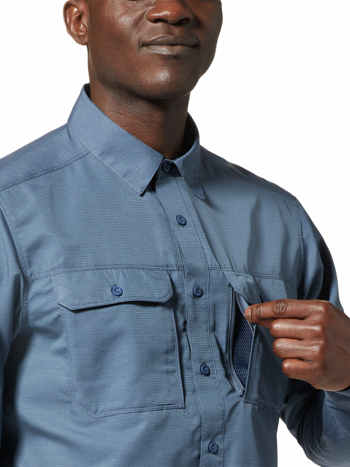 Polera Manga Larga Hombre Canyon Gris Mountain Hardwear