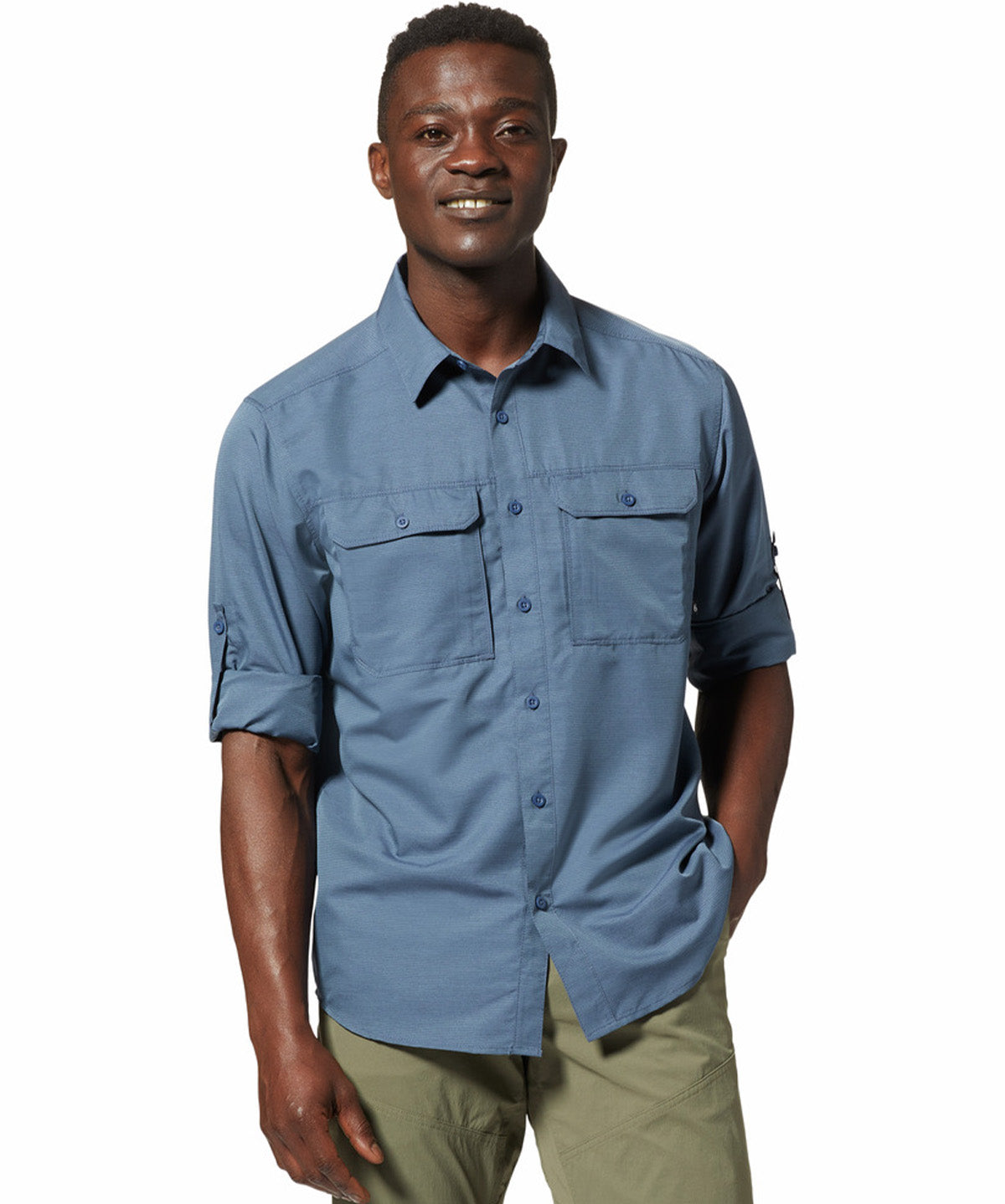 Polera Manga Larga Hombre Canyon Gris Mountain Hardwear