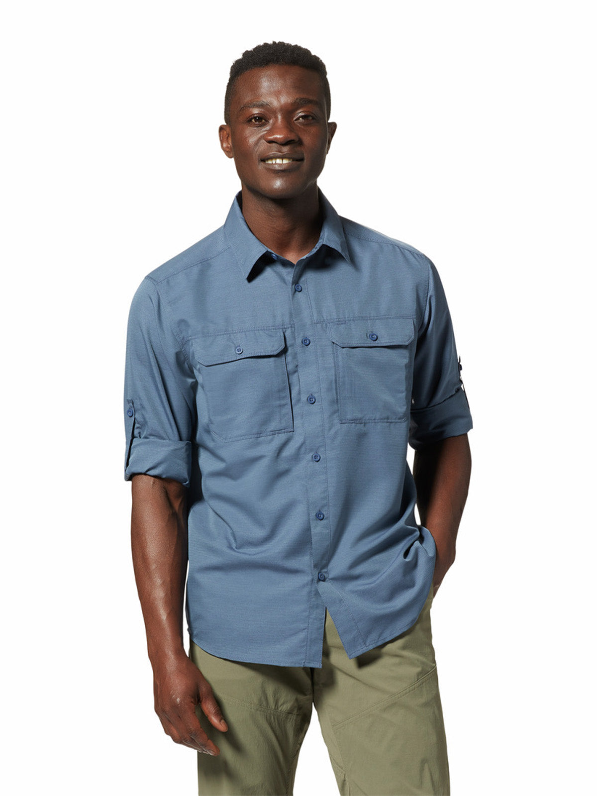 Polera Manga Larga Hombre Canyon Gris Mountain Hardwear