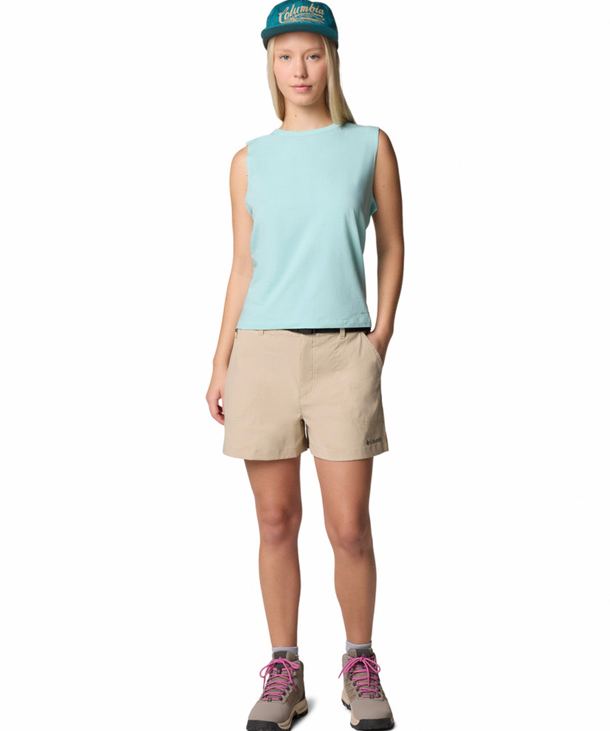 Short Mujer Brea Falls Nylon Beige Columbia