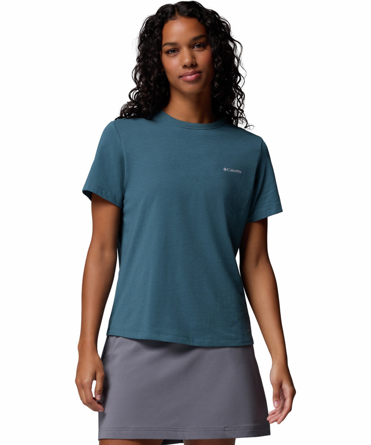Polera Manga Corta Mujer Sun Trek II Azul Columbia