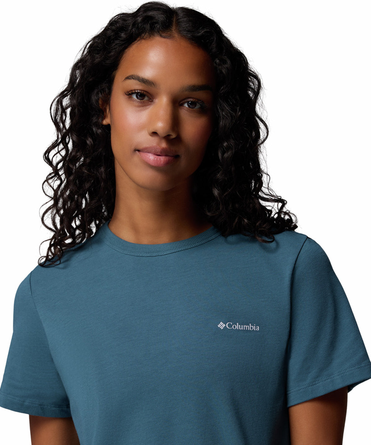 Polera Manga Corta Mujer Sun Trek II Azul Columbia