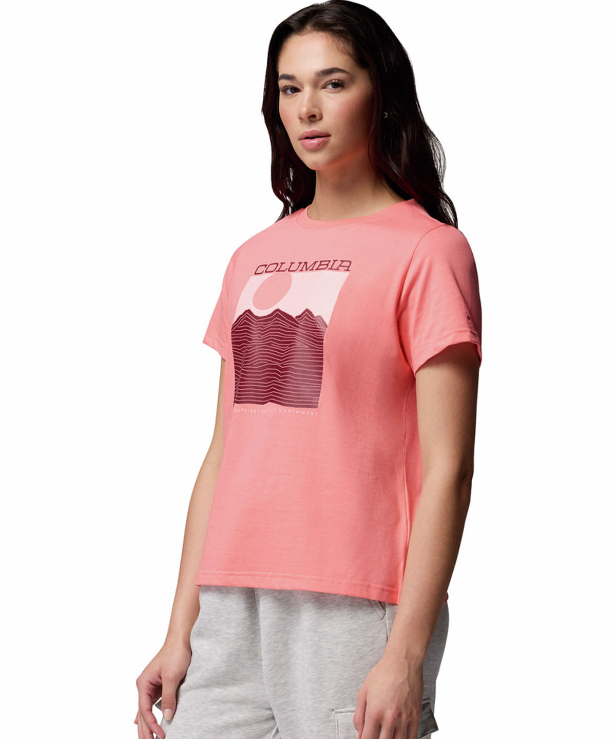Polera Manga Larga Mujer Rolling Bend Graphic Rojo Columbia