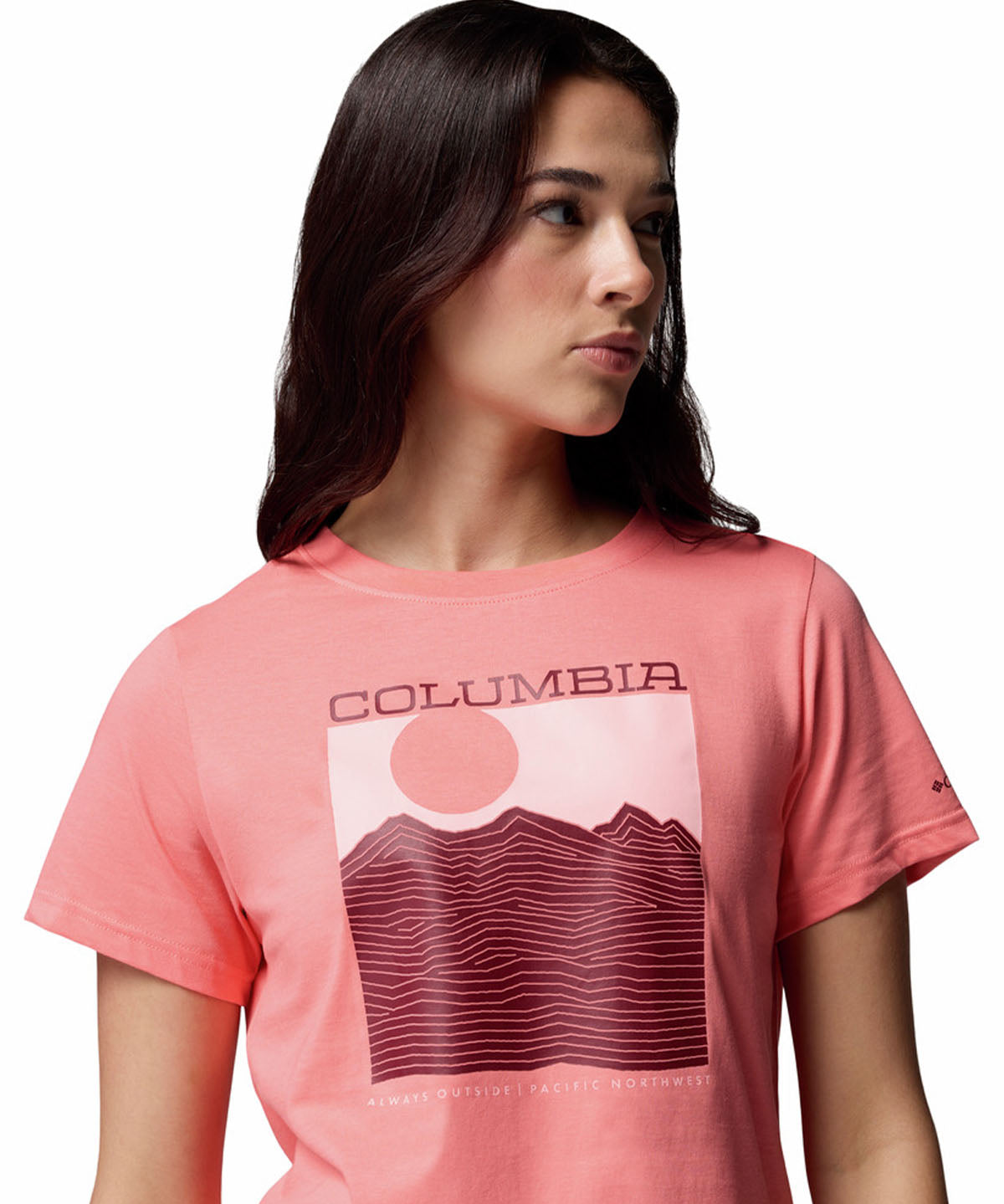 Polera Manga Larga Mujer Rolling Bend Graphic Rojo Columbia